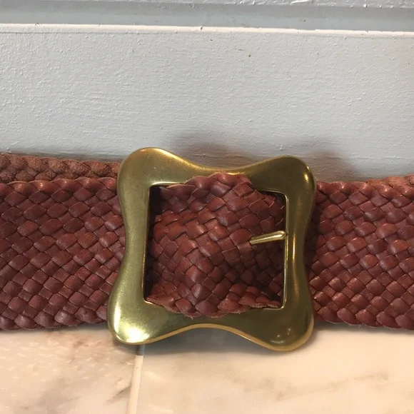 Ralph Lauren Woven Belt with Gold Buckle - Picture 4 of 8